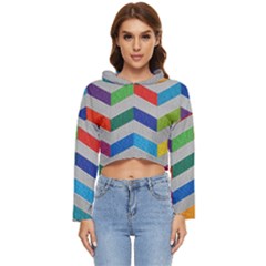 Charming Chevrons Quilt Women s Lightweight Cropped Hoodie by Ket1n9