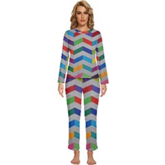 Charming Chevrons Quilt Womens  Long Sleeve Lightweight Pajamas Set by Ket1n9