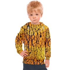 Yellow Chevron Zigzag Pattern Kids  Hooded Pullover by Ket1n9