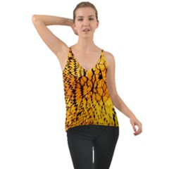 Yellow Chevron Zigzag Pattern Chiffon Cami by Ket1n9