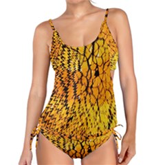 Yellow Chevron Zigzag Pattern Tankini Set by Ket1n9