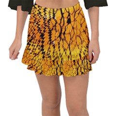 Yellow Chevron Zigzag Pattern Fishtail Mini Chiffon Skirt by Ket1n9