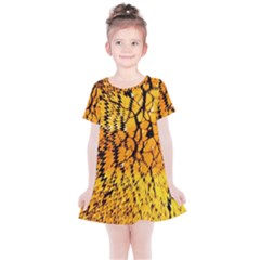 Yellow Chevron Zigzag Pattern Kids  Simple Cotton Dress by Ket1n9