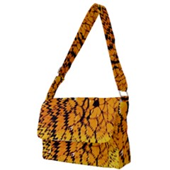 Yellow Chevron Zigzag Pattern Full Print Messenger Bag (s) by Ket1n9