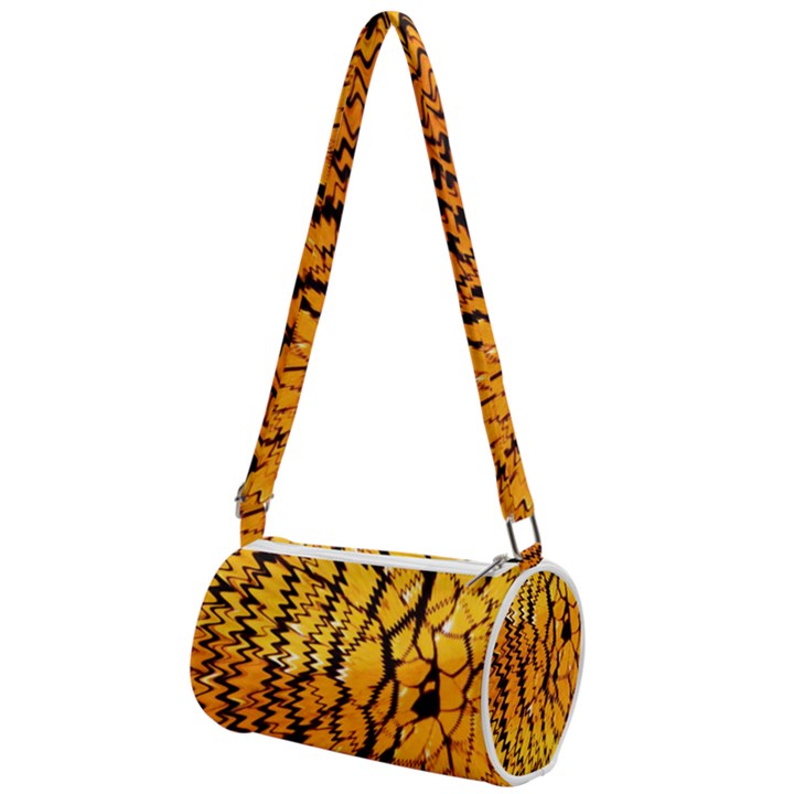 Yellow Chevron Zigzag Pattern Mini Cylinder Bag