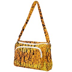 Yellow Chevron Zigzag Pattern Front Pocket Crossbody Bag by Ket1n9