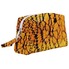 Yellow Chevron Zigzag Pattern Wristlet Pouch Bag (large) by Ket1n9