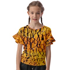 Yellow Chevron Zigzag Pattern Kids  Cut Out Flutter Sleeves by Ket1n9