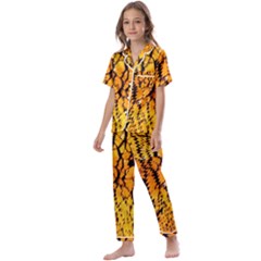 Black And White Chevron Kids  Satin Short Sleeve Pajamas Set by Ket1n9