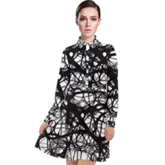 Neurons Brain Cells Brain Structure Long Sleeve Chiffon Shirt Dress