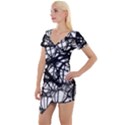 Neurons Brain Cells Brain Structure Short Sleeve Asymmetric Mini Dress View1