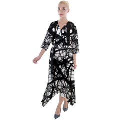 Neurons Brain Cells Brain Structure Quarter Sleeve Wrap Front Maxi Dress by Ket1n9