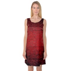 Red Grunge Texture Black Gradient Sleeveless Satin Nightdress by Ket1n9