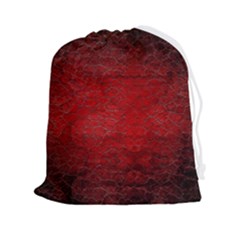 Red Grunge Texture Black Gradient Drawstring Pouch (2xl) by Ket1n9