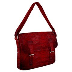 Red Grunge Texture Black Gradient Buckle Messenger Bag by Ket1n9