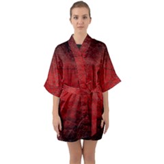 Red Grunge Texture Black Gradient Half Sleeve Satin Kimono  by Ket1n9