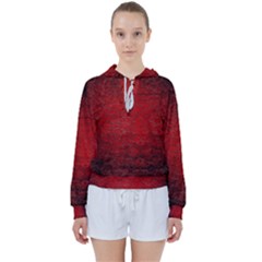 Red Grunge Texture Black Gradient Women s Tie Up Sweat by Ket1n9