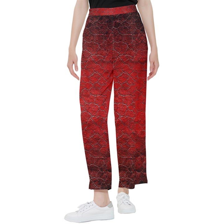 Red Grunge Texture Black Gradient Women s Pants 