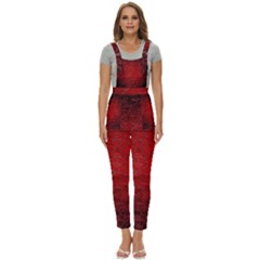 Red Grunge Texture Black Gradient Women s Pinafore Overalls Jumpsuit by Ket1n9