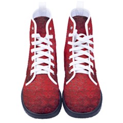 Red Grunge Texture Black Gradient Women s High-top Canvas Sneakers by Ket1n9