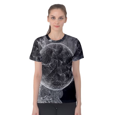 Space Universe Earth Rocket Women s Cotton T-shirt by Ket1n9