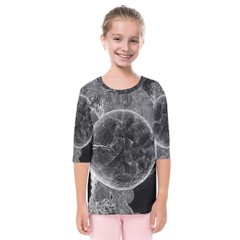 Space Universe Earth Rocket Kids  Quarter Sleeve Raglan T-shirt by Ket1n9