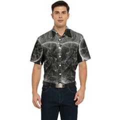 Space Universe Earth Rocket Men s Short Sleeve Pocket Shirt  by Ket1n9