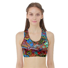 Art Color Dark Detail Monsters Psychedelic Sports Bra With Border by Ket1n9