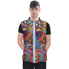 Art Color Dark Detail Monsters Psychedelic Men s Puffer Vest by Ket1n9