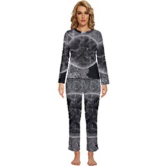 Space Universe Earth Rocket Womens  Long Sleeve Lightweight Pajamas Set by Ket1n9