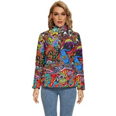 Art Color Dark Detail Monsters Psychedelic Women s Puffer Bubble Jacket Coat by Ket1n9