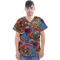 Art Color Dark Detail Monsters Psychedelic Men s V-Neck Scrub Top View1