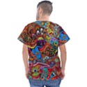 Art Color Dark Detail Monsters Psychedelic Men s V-Neck Scrub Top View2