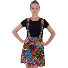 Art Color Dark Detail Monsters Psychedelic Velvet Suspender Skater Skirt by Ket1n9