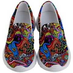 Art Color Dark Detail Monsters Psychedelic Kids Lightweight Slip Ons by Ket1n9