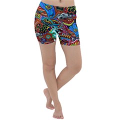 Art Color Dark Detail Monsters Psychedelic Lightweight Velour Yoga Shorts by Ket1n9