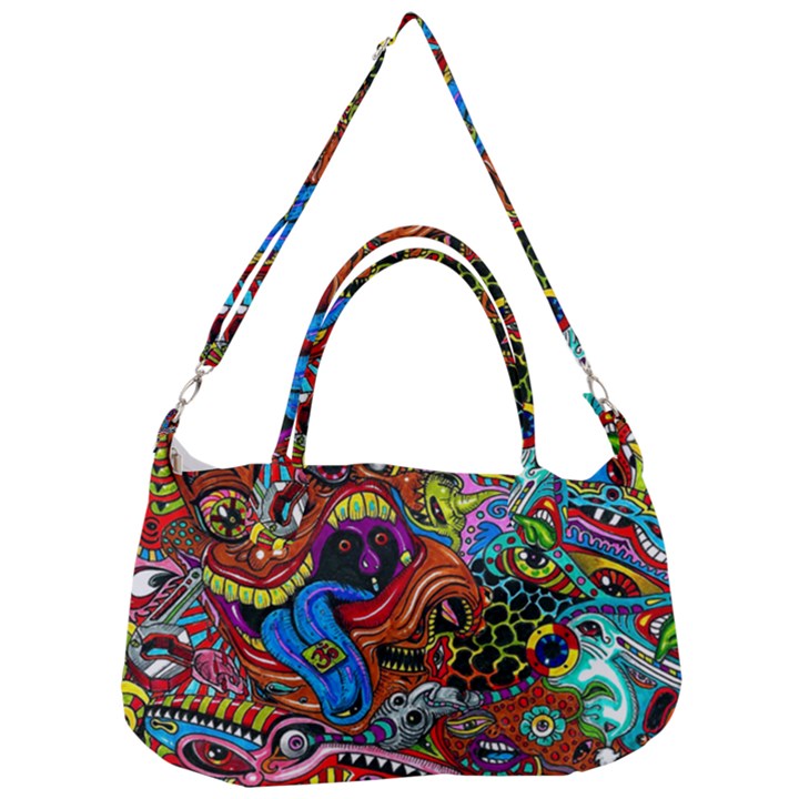 Art Color Dark Detail Monsters Psychedelic Removable Strap Handbag