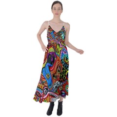 Art Color Dark Detail Monsters Psychedelic Tie Back Maxi Dress by Ket1n9