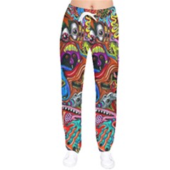 Art Color Dark Detail Monsters Psychedelic Women Velvet Drawstring Pants by Ket1n9