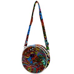 Art Color Dark Detail Monsters Psychedelic Crossbody Circle Bag by Ket1n9