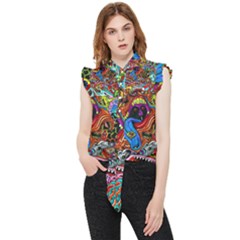 Art Color Dark Detail Monsters Psychedelic Frill Detail Shirt by Ket1n9