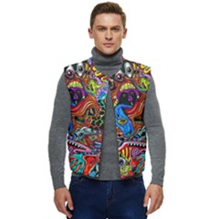 Art Color Dark Detail Monsters Psychedelic Men s Button Up Puffer Vest	 by Ket1n9