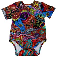 Art Color Dark Detail Monsters Psychedelic Baby Short Sleeve Bodysuit by Ket1n9