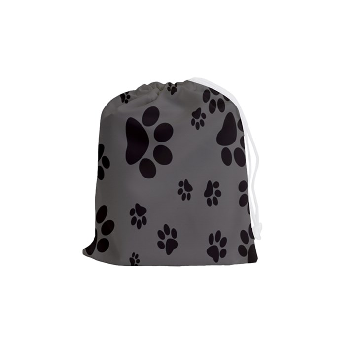 Dog Foodprint Paw Prints Seamless Background And Pattern Drawstring Pouch (Medium)