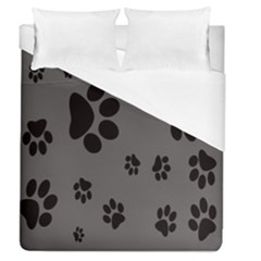 Dog Foodprint Paw Prints Seamless Background And Pattern Duvet Cover (queen Size) by Ket1n9