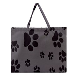 Dog Foodprint Paw Prints Seamless Background And Pattern Zipper Large Tote Bag by Ket1n9