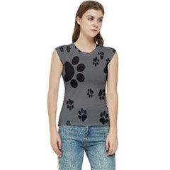 Dog Foodprint Paw Prints Seamless Background And Pattern Women s Raglan Cap Sleeve T-shirt by Ket1n9