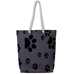 Dog Foodprint Paw Prints Seamless Background And Pattern Full Print Rope Handle Tote (small) by Ket1n9