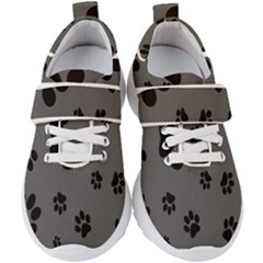 Dog Foodprint Paw Prints Seamless Background And Pattern Kids  Velcro Strap Shoes by Ket1n9