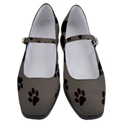 Dog Foodprint Paw Prints Seamless Background And Pattern Women s Mary Jane Shoes by Ket1n9